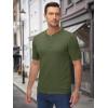 imageMAGCOMSEN Mens Henley Shirts Short Sleeve Casual Collarless Shirt Quick Dry Summer TShirts Golf Workout TopsArmy Green