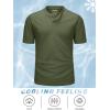 imageMAGCOMSEN Mens Henley Shirts Short Sleeve Casual Collarless Shirt Quick Dry Summer TShirts Golf Workout TopsArmy Green