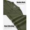 imageMAGCOMSEN Mens Henley Shirts Short Sleeve Casual Collarless Shirt Quick Dry Summer TShirts Golf Workout TopsArmy Green