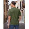 imageMAGCOMSEN Mens Henley Shirts Short Sleeve Casual Collarless Shirt Quick Dry Summer TShirts Golf Workout TopsArmy Green