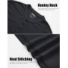 imageMAGCOMSEN Mens Henley Shirts Short Sleeve Casual Collarless Shirt Quick Dry Summer TShirts Golf Workout TopsBlack