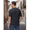 imageMAGCOMSEN Mens Henley Shirts Short Sleeve Casual Collarless Shirt Quick Dry Summer TShirts Golf Workout TopsBlack