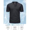imageMAGCOMSEN Mens Henley Shirts Short Sleeve Casual Collarless Shirt Quick Dry Summer TShirts Golf Workout TopsBlack