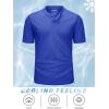 imageMAGCOMSEN Mens Henley Shirts Short Sleeve Casual Collarless Shirt Quick Dry Summer TShirts Golf Workout TopsBlue