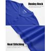 imageMAGCOMSEN Mens Henley Shirts Short Sleeve Casual Collarless Shirt Quick Dry Summer TShirts Golf Workout TopsBlue