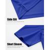 imageMAGCOMSEN Mens Henley Shirts Short Sleeve Casual Collarless Shirt Quick Dry Summer TShirts Golf Workout TopsBlue