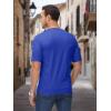 imageMAGCOMSEN Mens Henley Shirts Short Sleeve Casual Collarless Shirt Quick Dry Summer TShirts Golf Workout TopsBlue