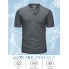 imageMAGCOMSEN Mens Henley Shirts Short Sleeve Casual Collarless Shirt Quick Dry Summer TShirts Golf Workout TopsDark Grey