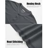 imageMAGCOMSEN Mens Henley Shirts Short Sleeve Casual Collarless Shirt Quick Dry Summer TShirts Golf Workout TopsDark Grey