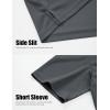 imageMAGCOMSEN Mens Henley Shirts Short Sleeve Casual Collarless Shirt Quick Dry Summer TShirts Golf Workout TopsDark Grey