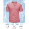 imageMAGCOMSEN Mens Henley Shirts Short Sleeve Casual Collarless Shirt Quick Dry Summer TShirts Golf Workout TopsGrey Pink