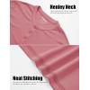 imageMAGCOMSEN Mens Henley Shirts Short Sleeve Casual Collarless Shirt Quick Dry Summer TShirts Golf Workout TopsGrey Pink
