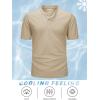 imageMAGCOMSEN Mens Henley Shirts Short Sleeve Casual Collarless Shirt Quick Dry Summer TShirts Golf Workout TopsKhaki