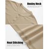 imageMAGCOMSEN Mens Henley Shirts Short Sleeve Casual Collarless Shirt Quick Dry Summer TShirts Golf Workout TopsKhaki