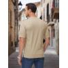 imageMAGCOMSEN Mens Henley Shirts Short Sleeve Casual Collarless Shirt Quick Dry Summer TShirts Golf Workout TopsKhaki