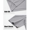 imageMAGCOMSEN Mens Henley Shirts Short Sleeve Casual Collarless Shirt Quick Dry Summer TShirts Golf Workout TopsLight Grey