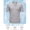 imageMAGCOMSEN Mens Henley Shirts Short Sleeve Casual Collarless Shirt Quick Dry Summer TShirts Golf Workout TopsLight Grey