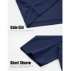 imageMAGCOMSEN Mens Henley Shirts Short Sleeve Casual Collarless Shirt Quick Dry Summer TShirts Golf Workout TopsNavy