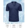 imageMAGCOMSEN Mens Henley Shirts Short Sleeve Casual Collarless Shirt Quick Dry Summer TShirts Golf Workout TopsNavy