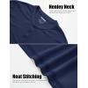 imageMAGCOMSEN Mens Henley Shirts Short Sleeve Casual Collarless Shirt Quick Dry Summer TShirts Golf Workout TopsNavy