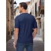 imageMAGCOMSEN Mens Henley Shirts Short Sleeve Casual Collarless Shirt Quick Dry Summer TShirts Golf Workout TopsNavy