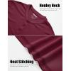 imageMAGCOMSEN Mens Henley Shirts Short Sleeve Casual Collarless Shirt Quick Dry Summer TShirts Golf Workout TopsWine Red