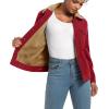 imageMAGCOMSEN Womens Corduroy Jacket Sherpa Fleece Lined Warm Winter Coat Button Down Casual Jacket with PocketsWine Red