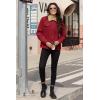 imageMAGCOMSEN Womens Corduroy Jacket Sherpa Fleece Lined Warm Winter Coat Button Down Casual Jacket with PocketsWine Red
