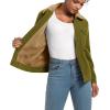 imageMAGCOMSEN Womens Corduroy Jacket Sherpa Fleece Lined Warm Winter Coat Button Down Casual Jacket with PocketsWolf Brown