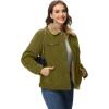 imageMAGCOMSEN Womens Corduroy Jacket Sherpa Fleece Lined Warm Winter Coat Button Down Casual Jacket with PocketsWolf Brown