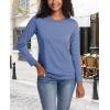 imageMAGCOMSEN Womens LongSleeve CrewNeck Cotton TShirt ClassicFit Shirt Soft Breathable Casual Tee Basic TopsGrayish Blue