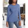 imageMAGCOMSEN Womens LongSleeve CrewNeck Cotton TShirt ClassicFit Shirt Soft Breathable Casual Tee Basic TopsGrayish Blue