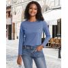 imageMAGCOMSEN Womens LongSleeve CrewNeck Cotton TShirt ClassicFit Shirt Soft Breathable Casual Tee Basic TopsGrayish Blue