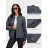 imageMAGCOMSEN Womens Winter Bomber Jacket Casual Basic Zip Up Padded Coats Water Resistant Long Sleeve Outwear with PocketsDark Grey