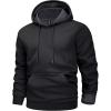 imageMAGCOMSEN Mens Active Hoodies Fleece Lined Sweatshirts Casual Athletic Workout Pullover With Kangaroo PocketBlack
