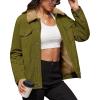 imageMAGCOMSEN Womens Corduroy Jacket Sherpa Fleece Lined Warm Winter Coat Button Down Casual Jacket with PocketsWolf Brown