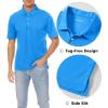 imageMAGCOMSEN Mens Polo Shirts 3 Buttons Casual Work T Shirts Quick Dry Short Sleeve Golf Shirt Pique Jersey Outdoor PerformanceAzure