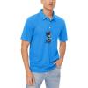 imageMAGCOMSEN Mens Polo Shirts 3 Buttons Casual Work T Shirts Quick Dry Short Sleeve Golf Shirt Pique Jersey Outdoor PerformanceAzure