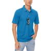 imageMAGCOMSEN Mens Polo Shirts 3 Buttons Casual Work T Shirts Quick Dry Short Sleeve Golf Shirt Pique Jersey Outdoor PerformanceBlue Green