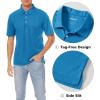 imageMAGCOMSEN Mens Polo Shirts 3 Buttons Casual Work T Shirts Quick Dry Short Sleeve Golf Shirt Pique Jersey Outdoor PerformanceBlue Green
