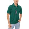 imageMAGCOMSEN Mens Polo Shirts 3 Buttons Casual Work T Shirts Quick Dry Short Sleeve Golf Shirt Pique Jersey Outdoor PerformanceEmerald Green