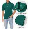imageMAGCOMSEN Mens Polo Shirts 3 Buttons Casual Work T Shirts Quick Dry Short Sleeve Golf Shirt Pique Jersey Outdoor PerformanceEmerald Green