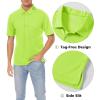 imageMAGCOMSEN Mens Polo Shirts 3 Buttons Casual Work T Shirts Quick Dry Short Sleeve Golf Shirt Pique Jersey Outdoor PerformanceFluorescent Green