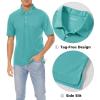 imageMAGCOMSEN Mens Polo Shirts 3 Buttons Casual Work T Shirts Quick Dry Short Sleeve Golf Shirt Pique Jersey Outdoor PerformanceGrey Green