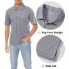 imageMAGCOMSEN Mens Polo Shirts 3 Buttons Casual Work T Shirts Quick Dry Short Sleeve Golf Shirt Pique Jersey Outdoor PerformanceLight Grey