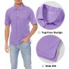 imageMAGCOMSEN Mens Polo Shirts 3 Buttons Casual Work T Shirts Quick Dry Short Sleeve Golf Shirt Pique Jersey Outdoor PerformanceLight Purple