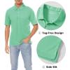 imageMAGCOMSEN Mens Polo Shirts 3 Buttons Casual Work T Shirts Quick Dry Short Sleeve Golf Shirt Pique Jersey Outdoor PerformanceMint Green