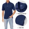 imageMAGCOMSEN Mens Polo Shirts 3 Buttons Casual Work T Shirts Quick Dry Short Sleeve Golf Shirt Pique Jersey Outdoor PerformanceNavy