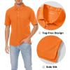 imageMAGCOMSEN Mens Polo Shirts 3 Buttons Casual Work T Shirts Quick Dry Short Sleeve Golf Shirt Pique Jersey Outdoor PerformanceOrange