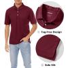 imageMAGCOMSEN Mens Polo Shirts 3 Buttons Casual Work T Shirts Quick Dry Short Sleeve Golf Shirt Pique Jersey Outdoor PerformanceWine